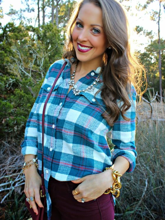 Plaid and Burgundy