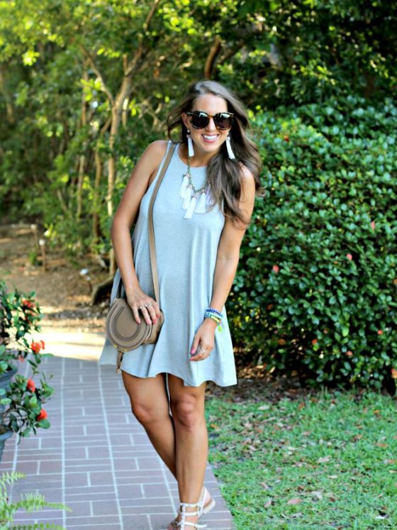 Grey Swing Dress and Tassels