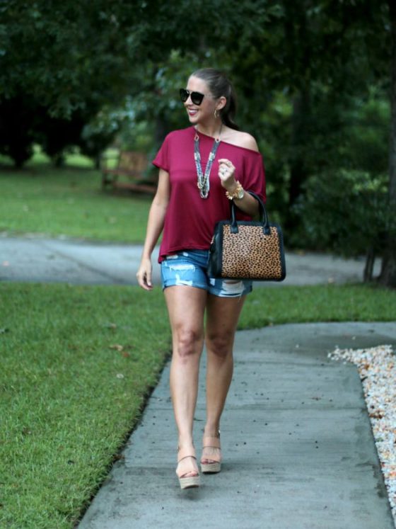 Burgundy Off the Shoulder