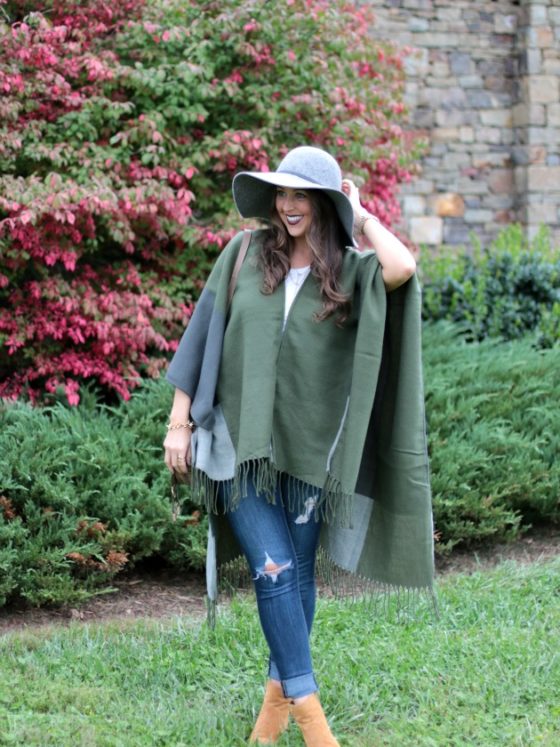 Colorblock Reversible Poncho