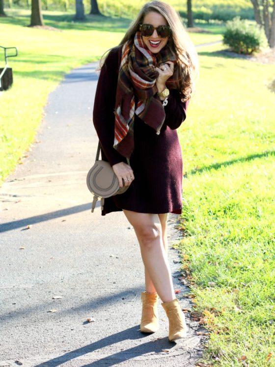 Sweater Dress & Blanket Scarf